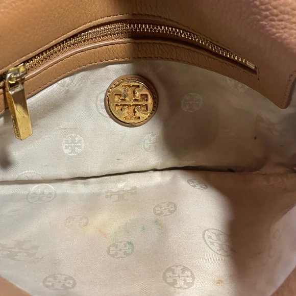 Tory Burch Tan Leather Crossbody Bag with Gold Accents - Picture 3 of 8